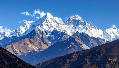 Snowy peaks in Himalayas
