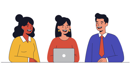 Happy diverse team collaborating enthusiastically on project, fostering teamwork, creative problem solving, modern business communication in startup environment
