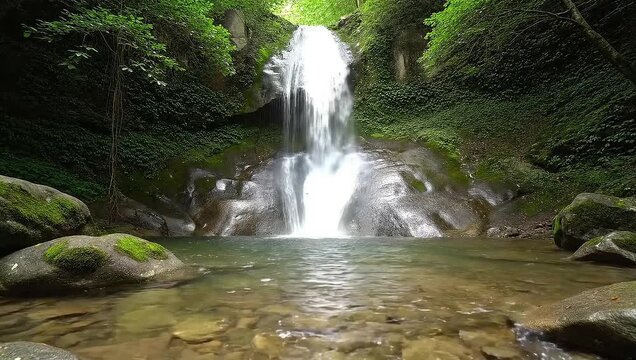 small waterfall in the forest video