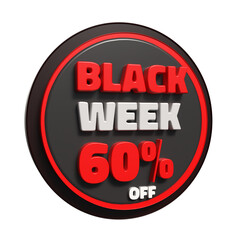 Black week sale with 60% off discount