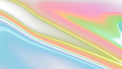 Abstract glowing neon light streaks in vibrant blue red yellow and green hues mesmerizing motion.