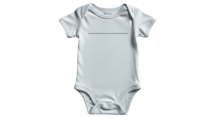 Isolated baby bodysuit with a horizontal line design, ready for your logo or graphic