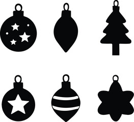  Rustic Six Simple Christmas Ornament and Tree Icons