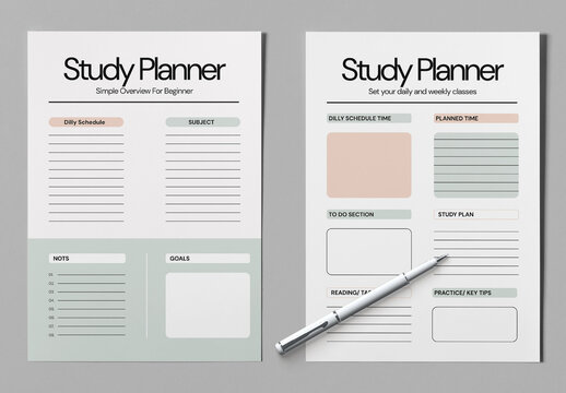 Study Planner Design Layout