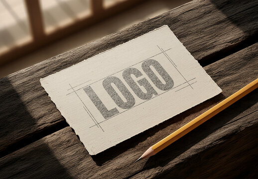 Hand Drawn Creative Branding Logo Sketch Mockup Template