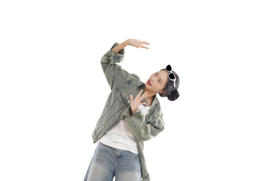 Urban Dance Pose: A young dancer strikes a dynamic pose, expressing energy and flair in this dynamic composition.