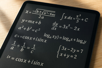 Math Equations on Digital Tablet