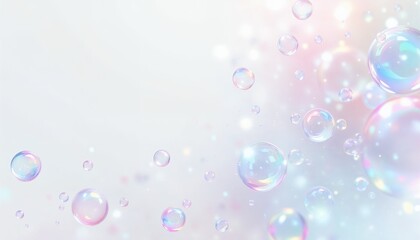 光が煌めく抽象的なシャボン玉の背景