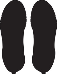 Hiking boots in pure silhouette modern style by advance white background.