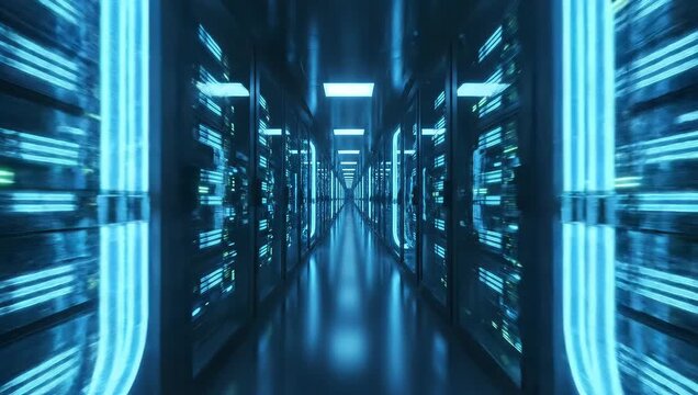 Digital Data Center Futuristic Server Room