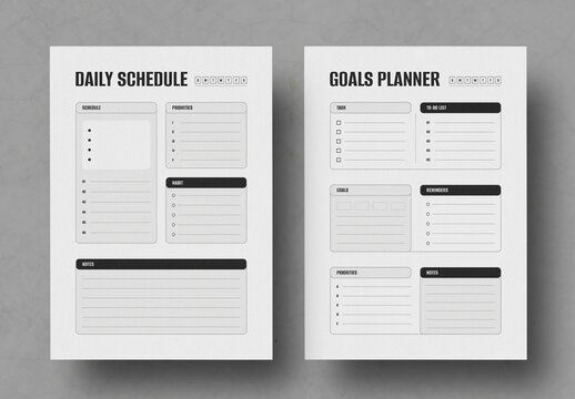 Minimalist Daily Planner Template with Modern Schedule Layout