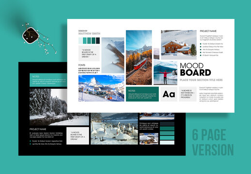 Modern Mood Board Template with Creative Minimalist Layout