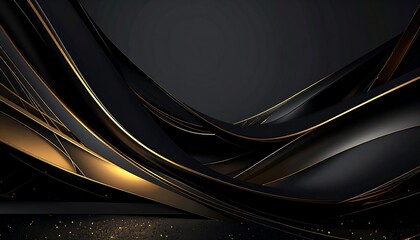Abstract Black and Gold Swirling Design Elegant Luxury Background