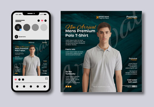 Premium Polo T-Shirt Social Media Template Design
