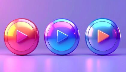Play buttons on a gradient background