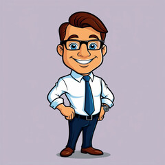 A professional cartoon businessman character 