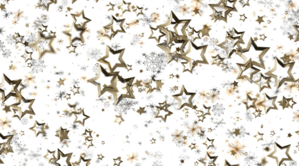 Elegant gold stars and snowflakes on white. Perfect for holidays, celebrations, and winter themes.