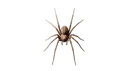 Isolated arachnid overhead view, detailed eight-legged spider on neutral setting for product
