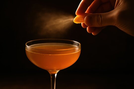 Crafting a Sophisticated Cocktail with Aromatic Citrus Zest Mist