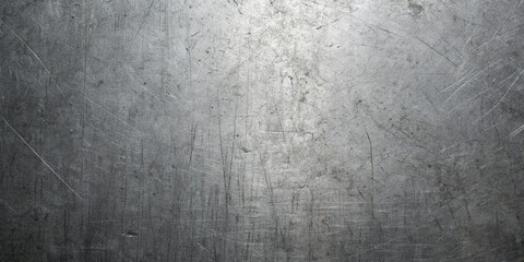 Obraz premium Closeup of a scratched and weathered metal surface, revealing a textured pattern with subtle light reflections, creating a raw and industrial aesthetic