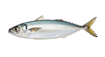 Isolated Atlantic mackerel fish, fresh catch, healthy eating ingredient for restaurant meals