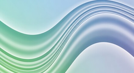 Abstract flowing wave design with a gradient of green, blue, and purple.