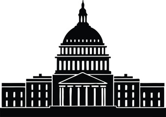 capitol building silhouette, government vector art