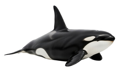 Isolated Orca whale illustration, close up view, marine mammal, wildlife photography