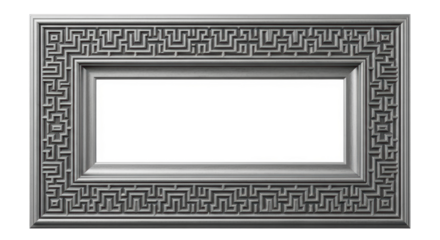 Isolated ornamental frame, ancient Greek maze pattern design, classic rectangular decor