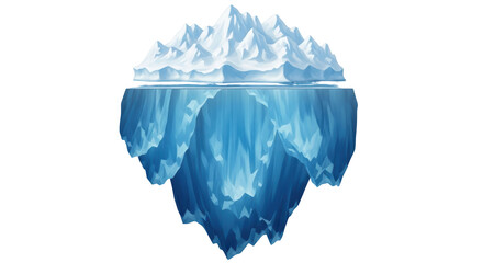 Isolated iceberg floating, unseen danger below, illustrating risk and the unknown, danger © Natalia
