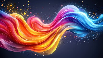 Colorful fluid liquid background with abstract color waves and shapes for design
