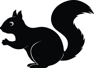wildlife squirrel icon, animal silhouette design