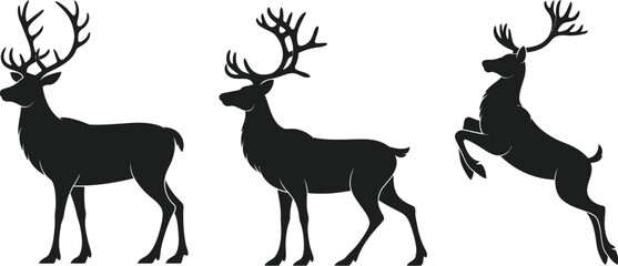 Deer silhouette vector illustration reindeer stag buck animal