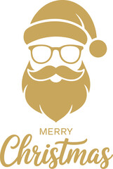 Merry christmas santa claus with glasses vector illustration