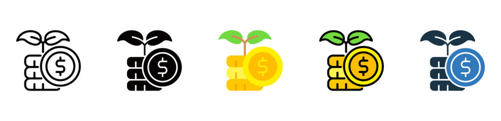 Investment icon multiple style 