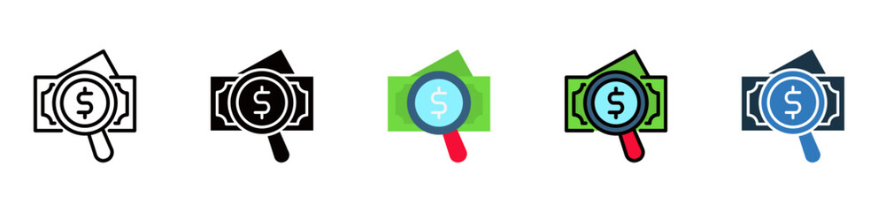 Money Search icon multiple style 