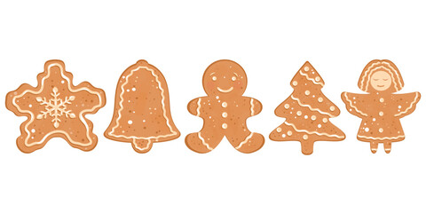 Gingerbread Cookies Set, Cookie Shapes Collection, Holiday Cookie Set