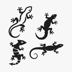 The flat design concept for the Lizard stencil collection emphasizes simplicity, elegance, and ease of recognition