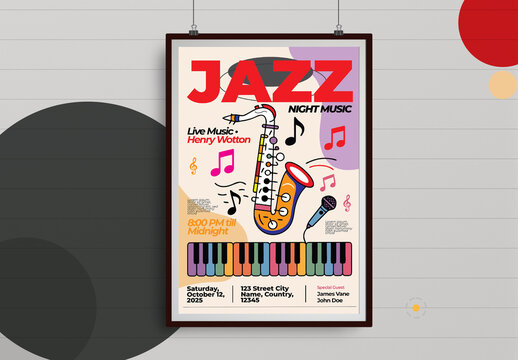 Jazz Festival Music Events Poster Layout