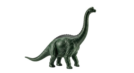 Isolated Brontosaurus Toy Dinosaur with Long Neck on Display, Antique Model, Macro Shot