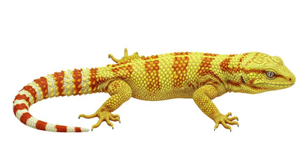 Isolated Vibrant Gecko Reptile on Display Depicting Scales and Patterned Skin Tones