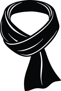 black scarf simple design clip art preview