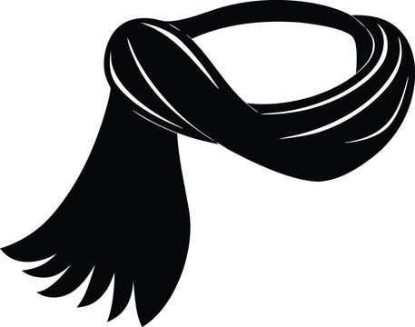 black scarf graphic on white background clip art preview