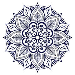 Seamless abstract floral vector design featuring a round ornamental mandala pattern