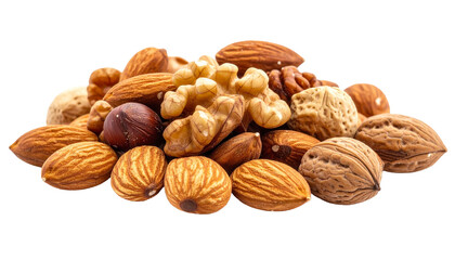 A delightful assortment of various nuts, perfectly arranged to showcase their unique textures and colors