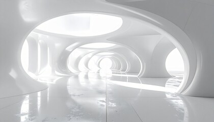 Modern White Architectural Interior Design A Futuristic Perspective on Space and Form