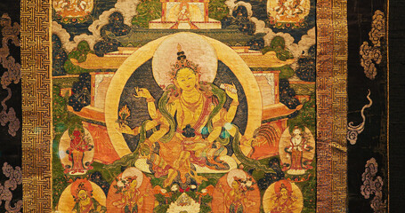 Goddess Chundhaa. This Work Depicts Chundhaa, Deity Related To Buddhist Mysticism Whose Powers Include Elimination Of Epidemics And Other Diseases. She Also Purifies Negative Karma. This 200-year-old