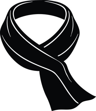 black scarf simple design clip art preview