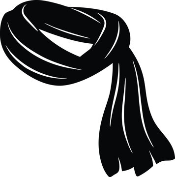 black scarf simple style clip art preview