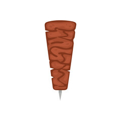 Beef Kebab icon logo flat vector design